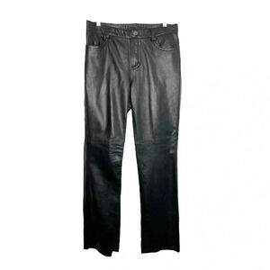 Moda International Black Leather Pants